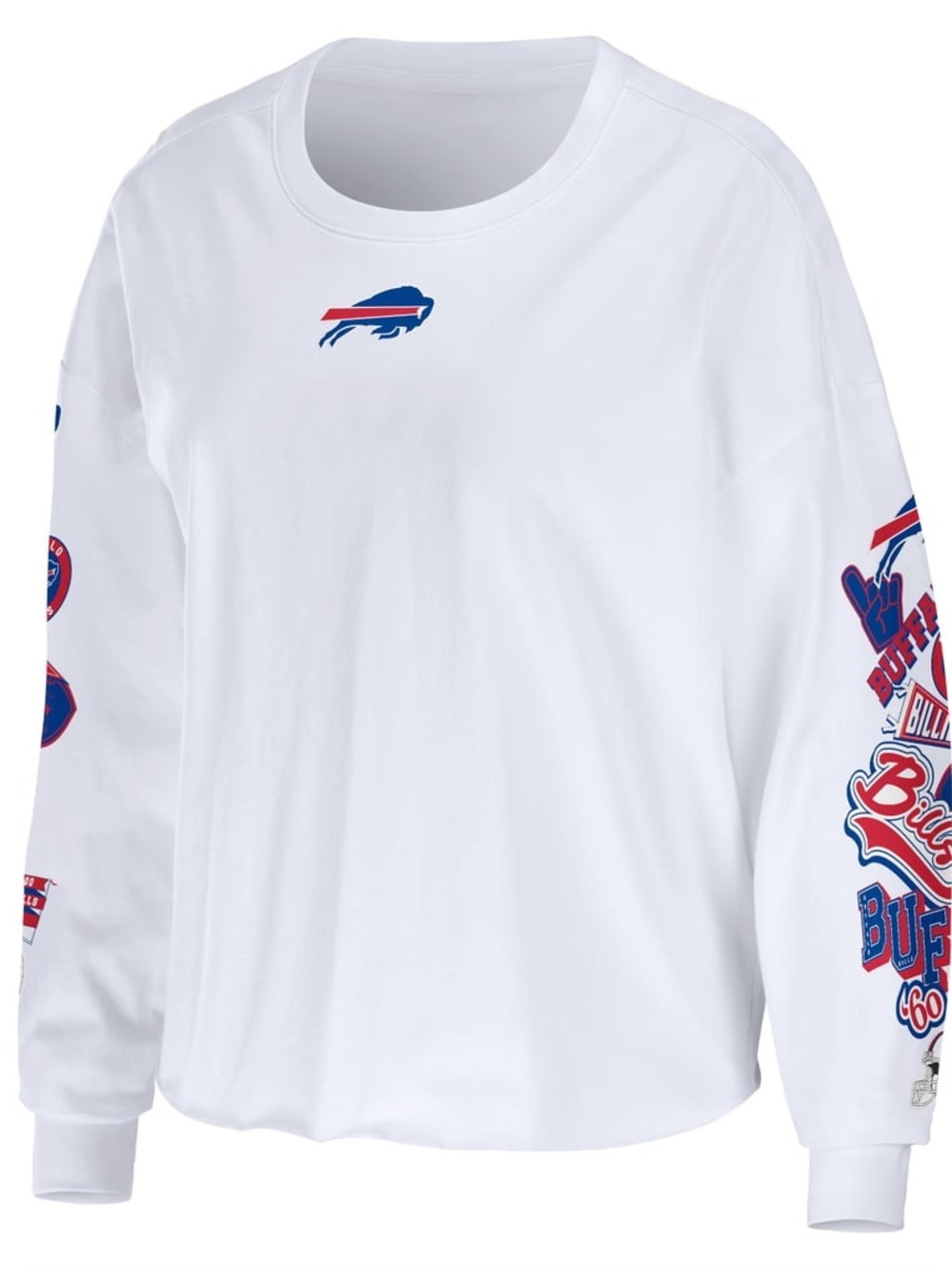 WEAR by Erin Andrews Women’s Buffalo Bills White Celebration Cropped LS Size S/P